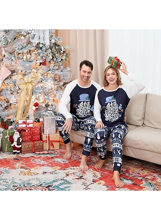 VUCATIN Children's Family Matching Pajamas Holiday Matching Clothing Long-Sleeved Parent-Child Pajamas for Home Suitable for Women Men Children and Pets (Men Size) - Image 5
