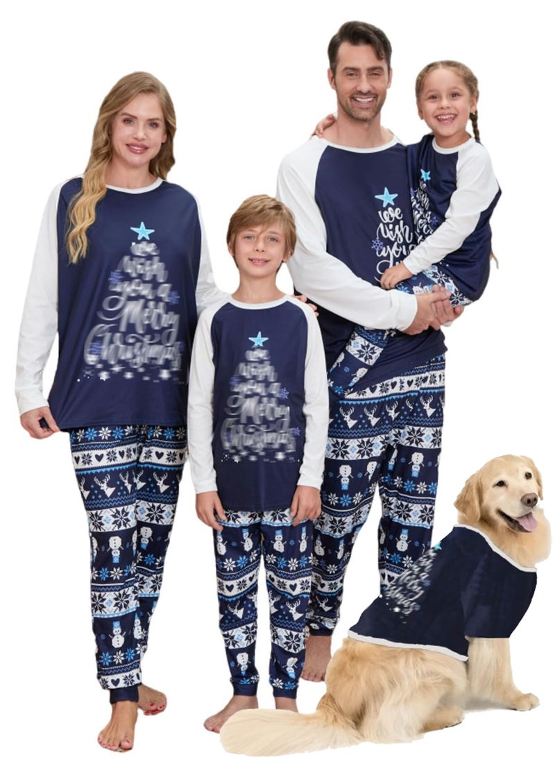 VUCATIN Children's Family Matching Pajamas Holiday Matching Clothing Long-Sleeved Parent-Child Pajamas for Home Suitable for Women Men Children and Pets (Men Size) - Image 1