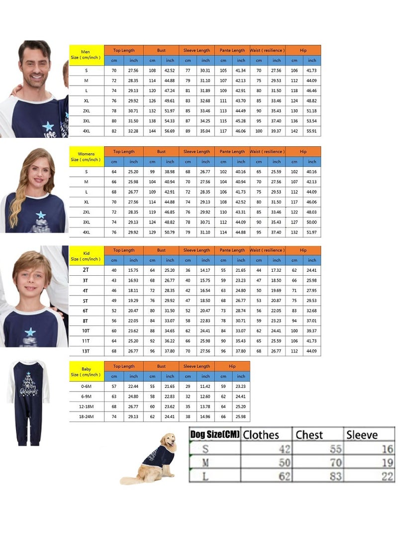 VUCATIN Children's Family Matching Pajamas Holiday Matching Clothing Long-Sleeved Parent-Child Pajamas for Home Suitable for Women Men Children and Pets (Men Size) - Image 2