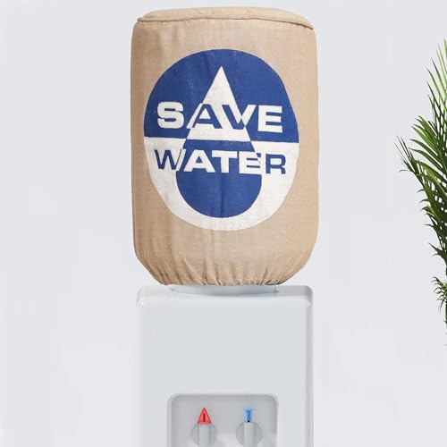 Swayam 20 Litre Water Bottle Cover With Inner Waterproof Layer | Lace Closure at Bottom | Machine Washable | Environmental Friendly | Digital Printed Water Bottle Cover Made Of Jute - Navy Blue Beige - Image 2