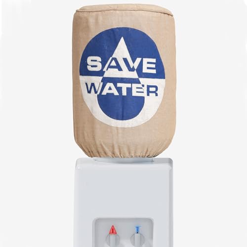 Swayam 20 Litre Water Bottle Cover With Inner Waterproof Layer | Lace Closure at Bottom | Machine Washable | Environmental Friendly | Digital Printed Water Bottle Cover Made Of Jute - Navy Blue Beige - Image 1