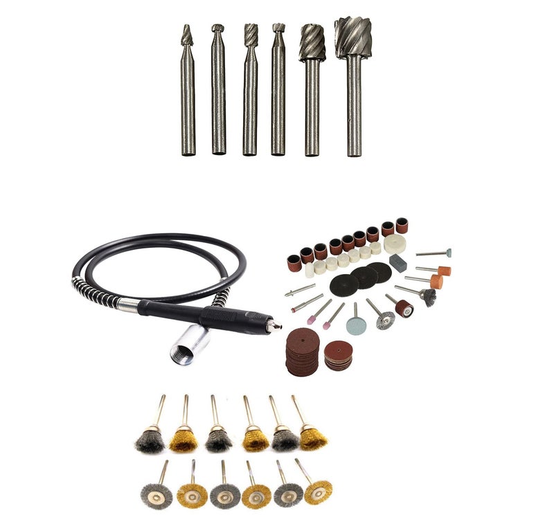 Digital Craft Digital Craft Rotary Tool Accessories Kit Mini Drill Bit Set with 32mm Mandrel in Electric Drill with Grinder Shaft 105Pc Rotary Tool Set 6pc HSS Rotary Burs 12Pc Wire Brush  - Image 1