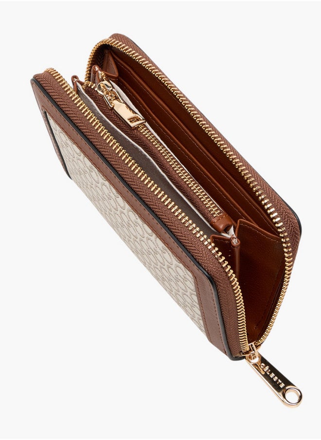 Celeste Women's Monogram Print Wallet with Zip Closure  - Image 5