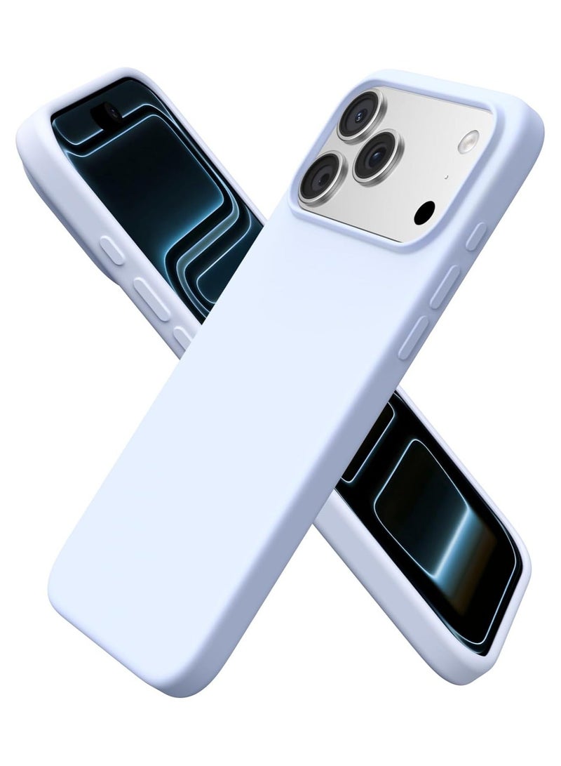 Mismo Premium Silicone Case for iPhone 17 Pro Max – Soft Touch Shockproof Protective Cover with Camera Protection, Microfiber Lining Anti-Fingerprint Anti-Scratch Finish Case - Light Blue - Image 1