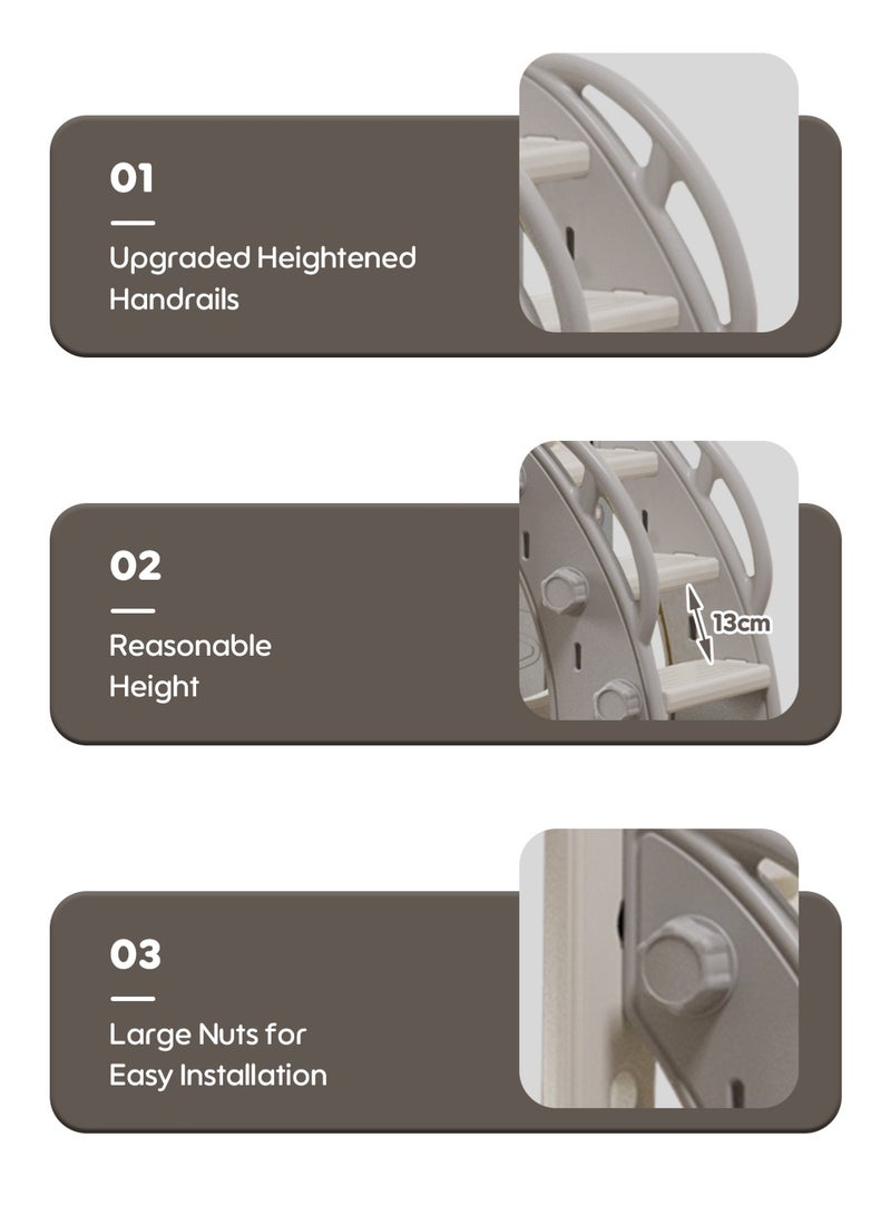 NEWLAN 6-in-1 L-Shaped Toddler Slide Set: Multifunctional Indoor Playground with Basketball Hoop, Telescope & Storage, Safe for Skill-Building (Toddlers & Preschoolers) - Image 5