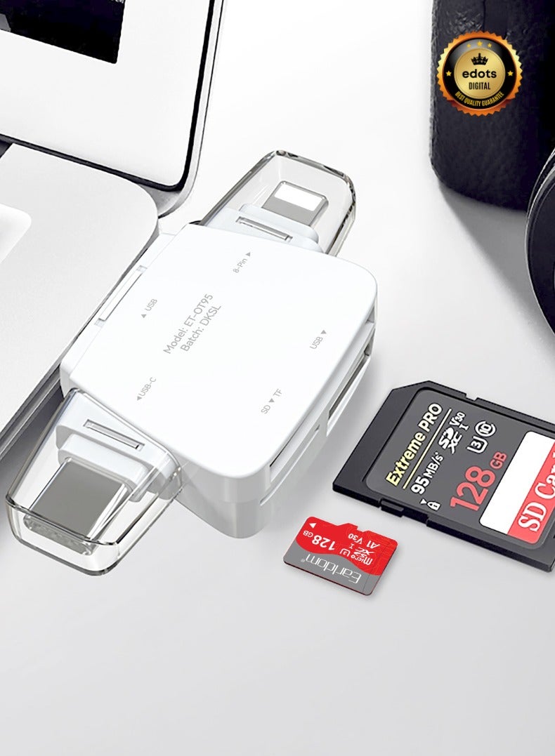 Earldom 5 in 1 OTG Card Reader (Warranty included) | High Speed Transmission | Plug & Play | Type C, Lightning, USB, SD Card and TF Card  - Image 2