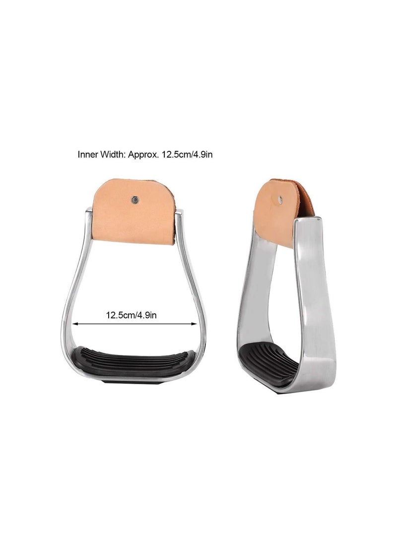 Generic - Aluminum Horse Stirrups, Stirrups for Saddle Western with Tack Overshoe Design, Overshoe Safety Horse Stirrup with Rubber Anti-Slip Foot Mat - Image 1