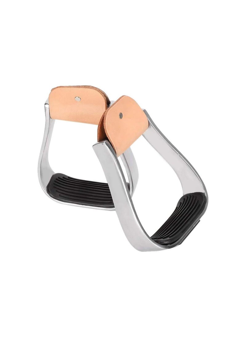 Generic - Aluminum Horse Stirrups, Stirrups for Saddle Western with Tack Overshoe Design, Overshoe Safety Horse Stirrup with Rubber Anti-Slip Foot Mat - Image 1