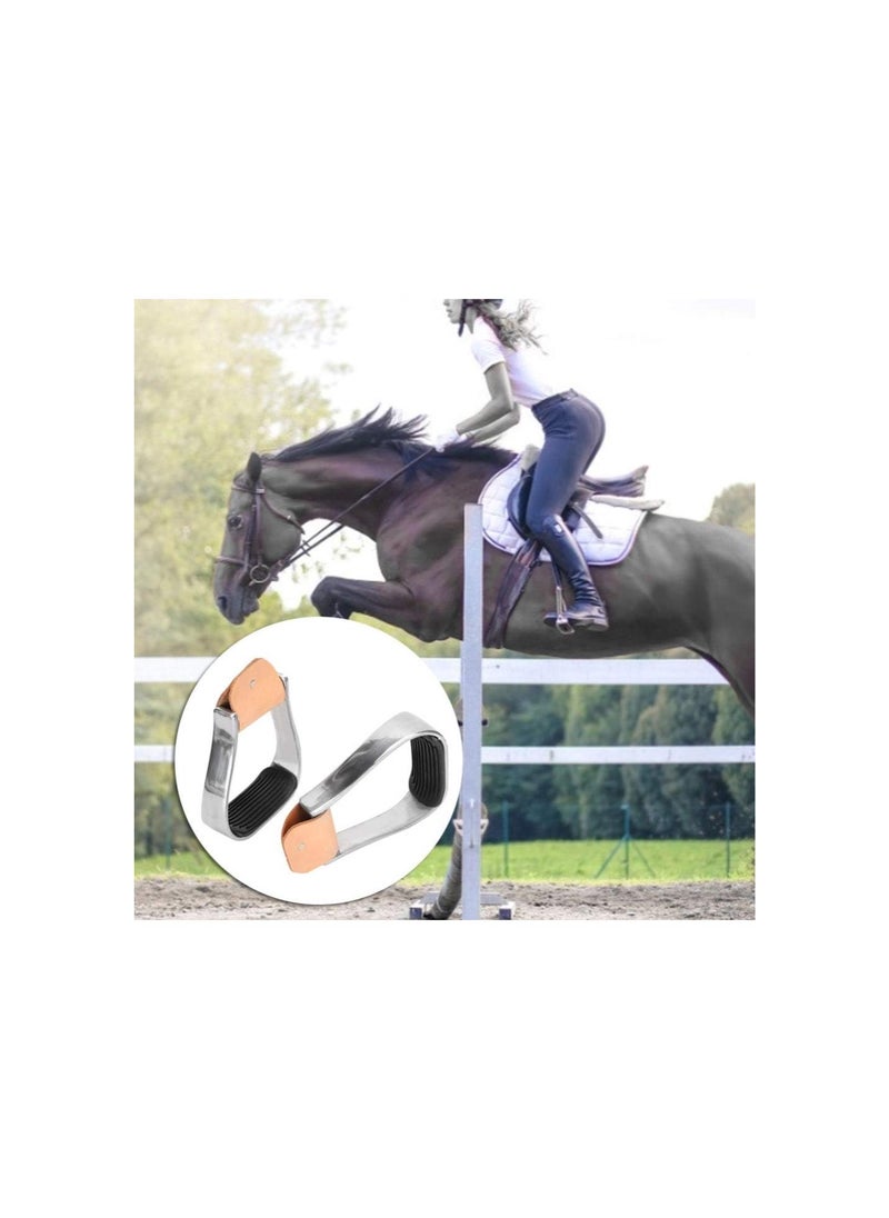 Generic - Aluminum Horse Stirrups, Stirrups for Saddle Western with Tack Overshoe Design, Overshoe Safety Horse Stirrup with Rubber Anti-Slip Foot Mat - Image 1