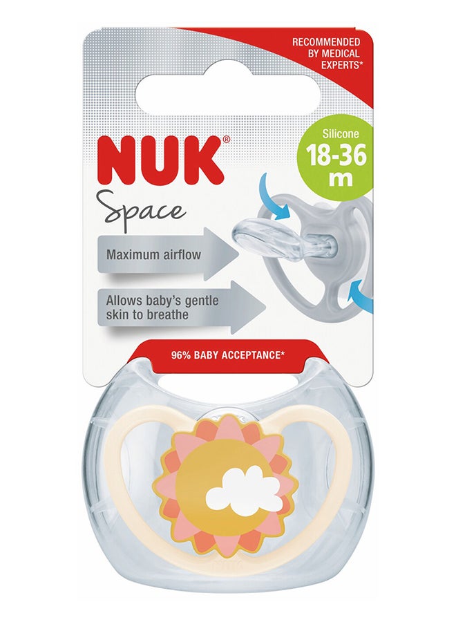 NUK Pacifier Space 18 36M 1Pc (Sun)