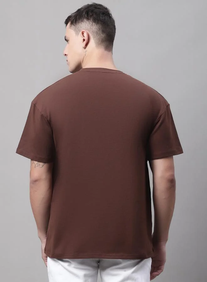 Take Two Men Brown Graphic Print Oversized T-Shirt