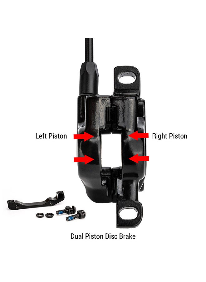 Generic Upgrade Your Ride with Our Mountain Bike Hydraulic Brake Kit Dual Piston Disc Brake Left and Front Set Special  Brake Oil Hose Included  - Image 5