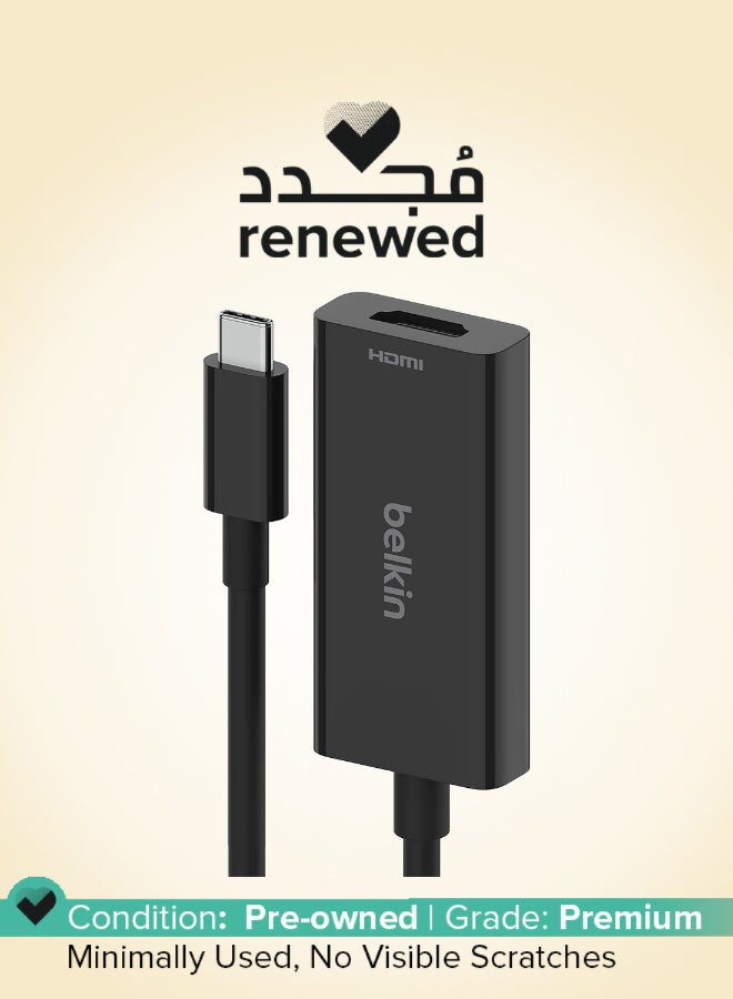 belkin Renewed - USB Type C to HDMI 2.1 Adapter with 8K@60Hz and 4K@144Hz Support Black - Image 1