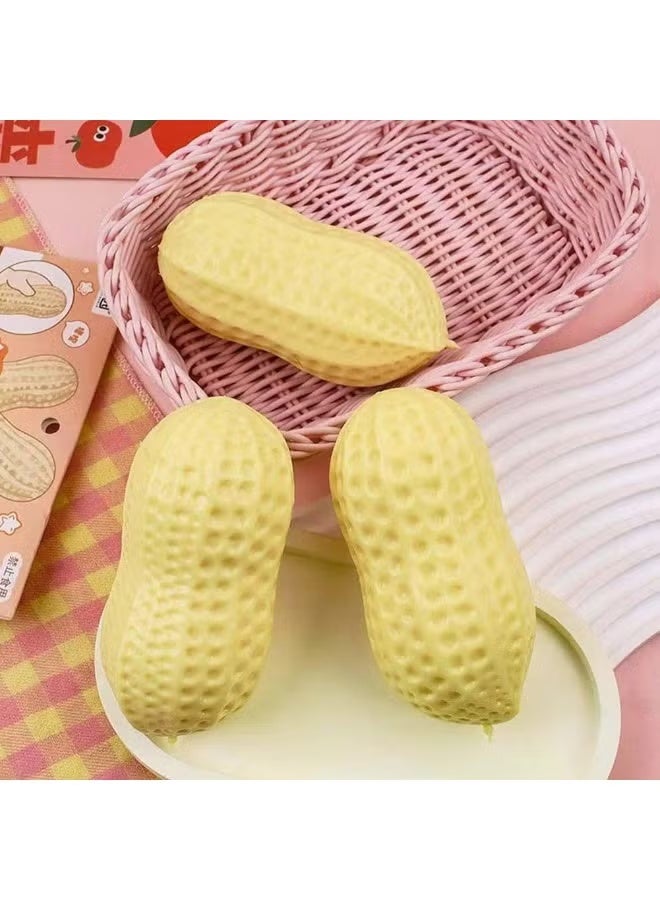 JUE-FISH Peanut Squishy, Slow Rising Stress Relief, Realistic Peanut Shaped Squeezes Balls, Soft Cute Fruit Anxiety Relief Dough Decompression Gift - Image 3