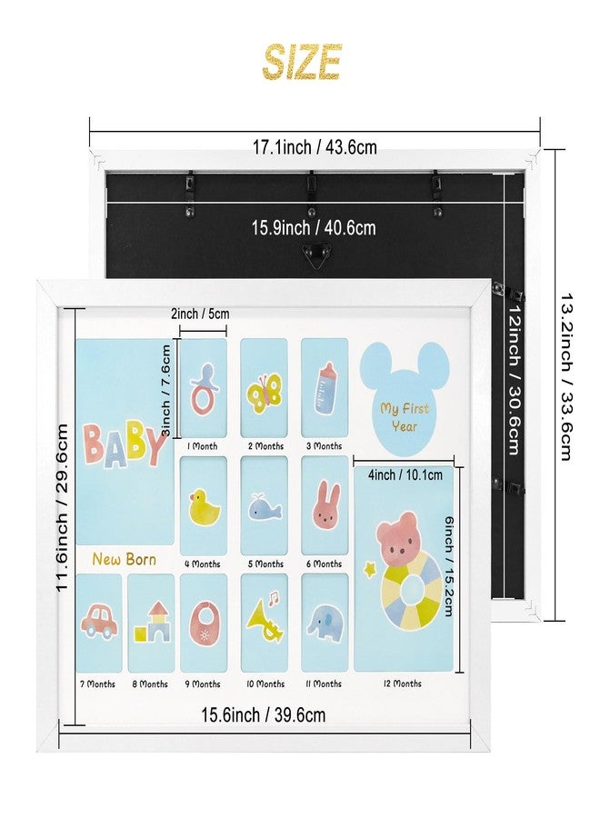 FramePro My First Year Photo Frame 12x16, Baby's First Twelve Months 4x6 and 2x3 Wallet Pictures Milestone Board Keepsake, as New Mom Baby Newborn Gift, White - Image 5