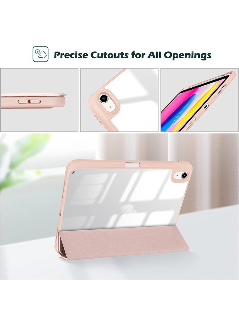Theodor Clear Back Slim Case for iPad Air 11 Inch (M4 2026/ M3 2025/ M2 2024) – Shockproof Hybrid Protective Cover with Pencil Holder, Auto Sleep/Wake, Trifold Stand- Pink - Image 5