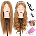 Leeven Mannequin Head with Human Hair 22-24 Inch Cosmetology Manikin Doll Head with 60% Blonde Real Hair for Hairstylists Cosmetology Students Practice Styling with Clamp Holder - Image 2