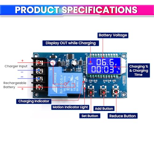 amiciSmart 30A Battery Charge Control Module, DC 6~60V Charge Controller with Overcharge Protection for All Battery Type - Image 3