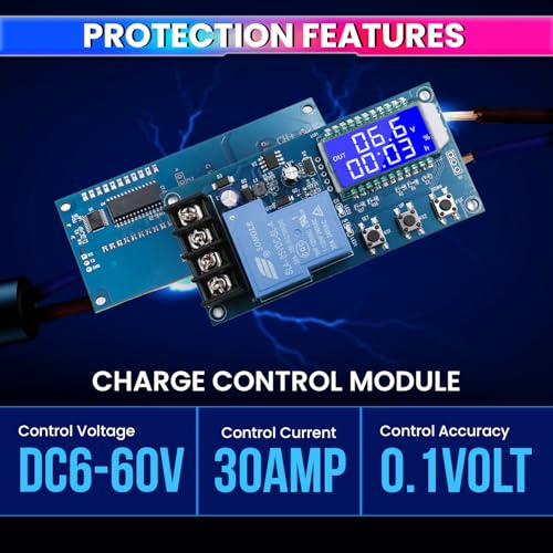 amiciSmart 30A Battery Charge Control Module, DC 6~60V Charge Controller with Overcharge Protection for All Battery Type - Image 2