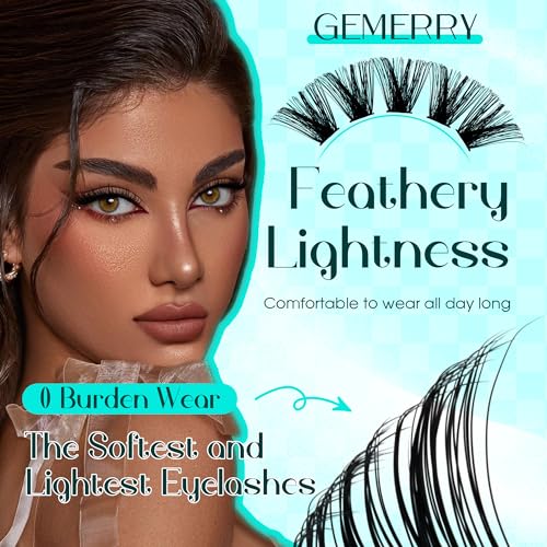 GEMERRY Lash Clusters Fluffy Cluster Lashes Extensions Thick 280pcs D Curl Eyelash Clusters DIY At Home Individual Lashes Extension by GEMERRY（80P-10-18mm) - Image 2