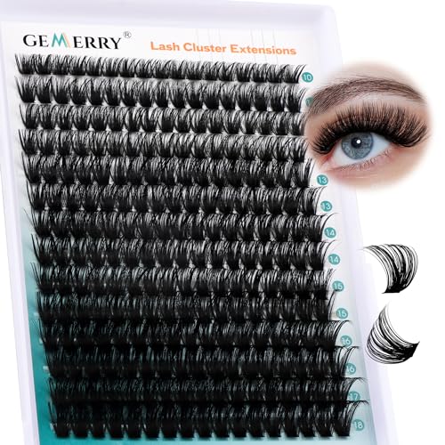GEMERRY Lash Clusters Fluffy Cluster Lashes Extensions Thick 280pcs D Curl Eyelash Clusters DIY At Home Individual Lashes Extension by GEMERRY（80P-10-18mm) - Image 1