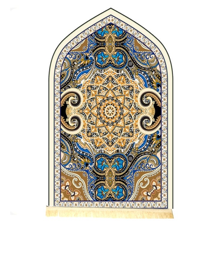 JCB CHIC سجادة صلاة إسلامية مع أهداب للنساء والرجال، سجادة صلاة للنساء والرجال، سجادة صلاة من نسيج الشنيل، هدية مثالية لعيد رمضان L2523 - Image 1