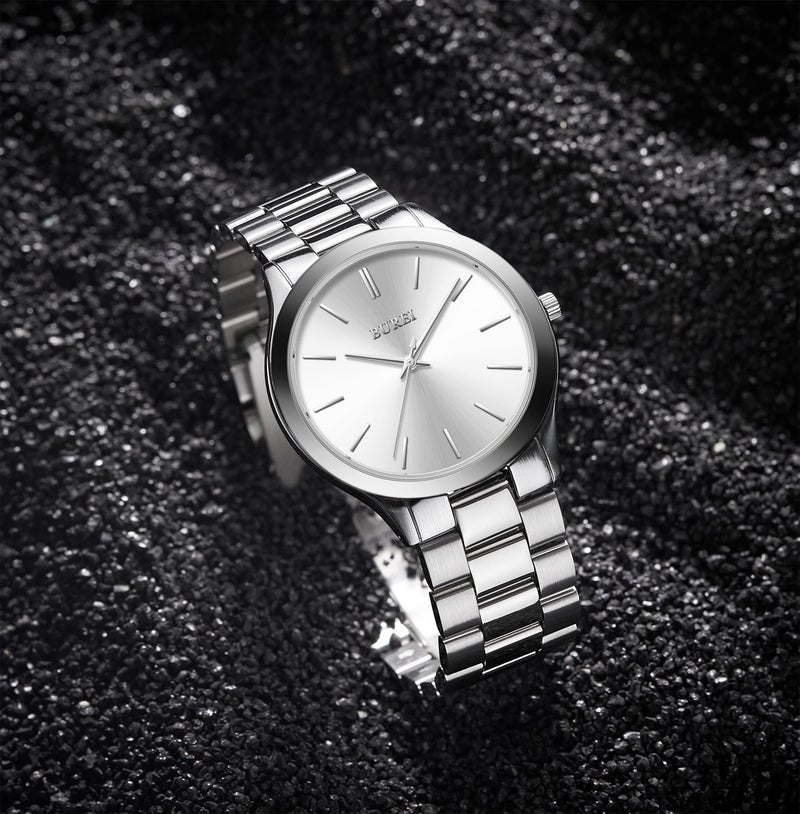 BUREI Men Watches Fashion Analog Stainless Steel Quartz Waterproof Watches for Men - Image 2