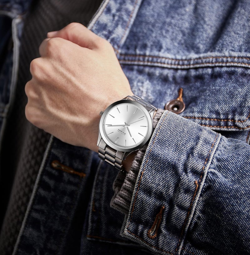 BUREI Men Watches Fashion Analog Stainless Steel Quartz Waterproof Watches for Men - Image 5
