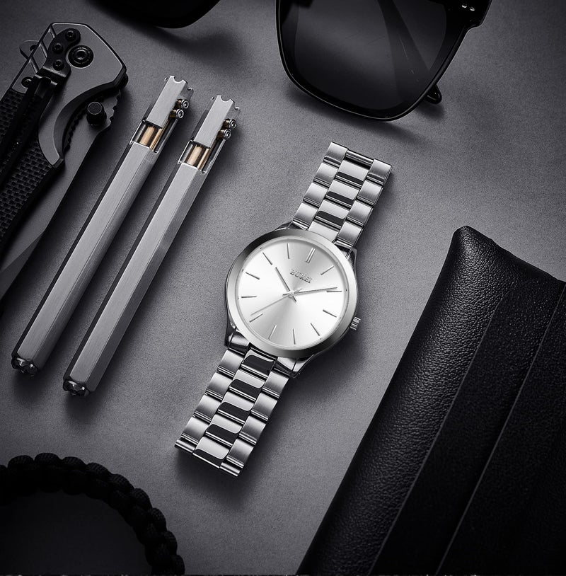 BUREI Men Watches Fashion Analog Stainless Steel Quartz Waterproof Watches for Men - Image 3