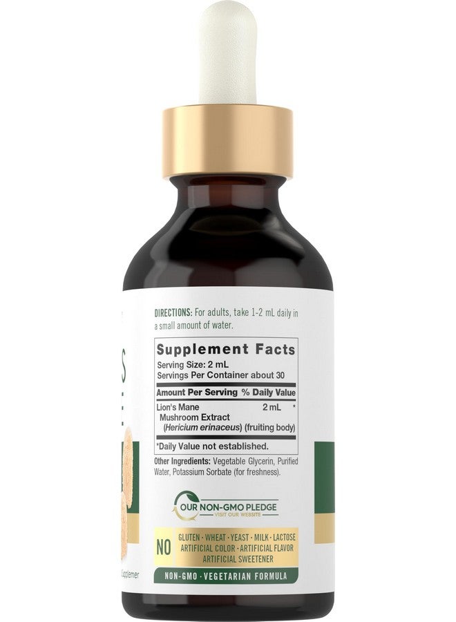 Carlyle مكمل فطر ذيل الأسد من كارلايل | 2 أونصة سائلة | مستخلص سائل | نباتي | خالي من الكائنات المعدلة وراثيًا، خالي من الغلوتين - Image 2