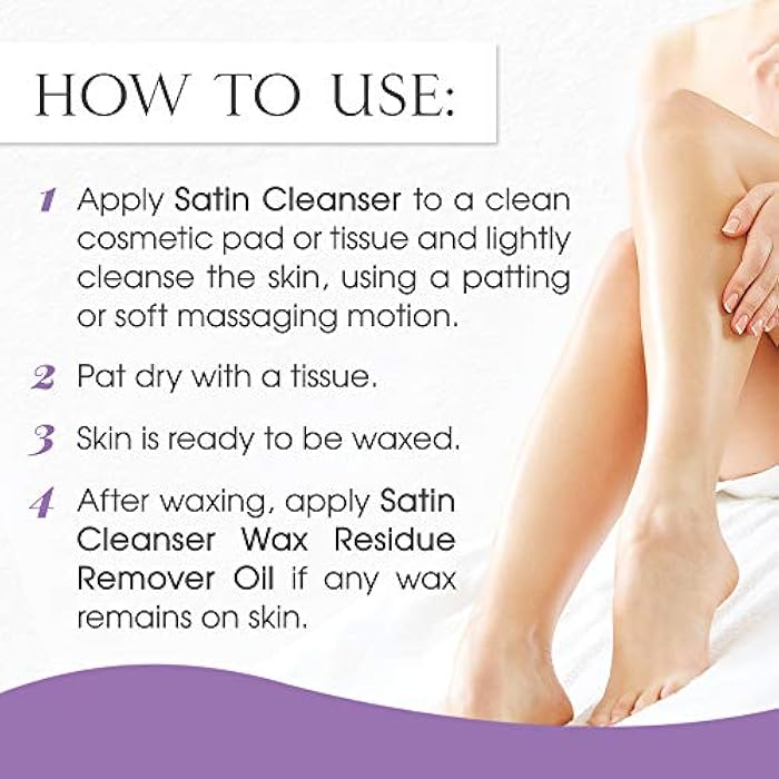 SATIN SMOOTH Pre Wax Cleanser - Antiseptic Formula for Pre Wax Hair Removal Skin Prep, Deep Cleansing & Irritation-Free Waxing, AfterWax Care, 16 oz - Image 5