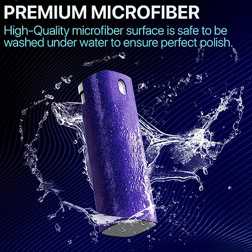IO CLEAN Mini Screen Cleaner Spray – Finger Proof Screen Cleaner for Smartphones, iPads, MacBooks, Laptops, Car Screens, Touchscreens – 3 in1 Mist Cleaner, Microfiber Cloth and Protective Cover (Grey) - Image 5