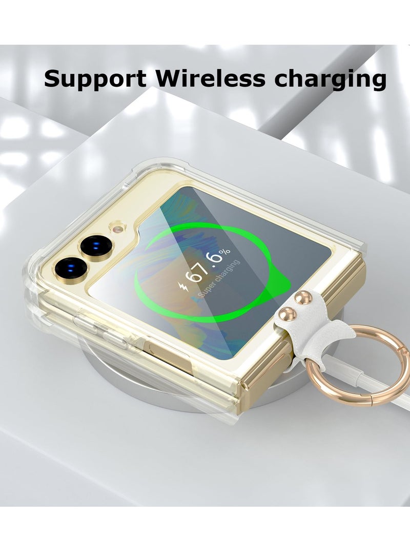 Excefore Anti-Fall Shockproof Protective Phone Cover Case, Designed for Samsung Galaxy Z Flip 5 Case Clear with Ring, Compatible with Galaxy Z Flip 5 Case 5 G 2023 (Clear) - Image 3