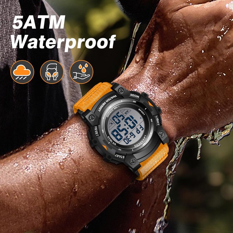 VTAIGE Men's Digital Watch Sports Outdoor Waterproof Watches for Men with LED Backlight Alarm Stopwatch Mens Watches Digital Chronograph Military Date - Image 3