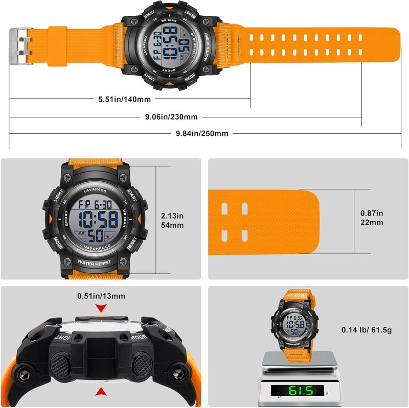VTAIGE Men's Digital Watch Sports Outdoor Waterproof Watches for Men with LED Backlight Alarm Stopwatch Mens Watches Digital Chronograph Military Date - Image 5