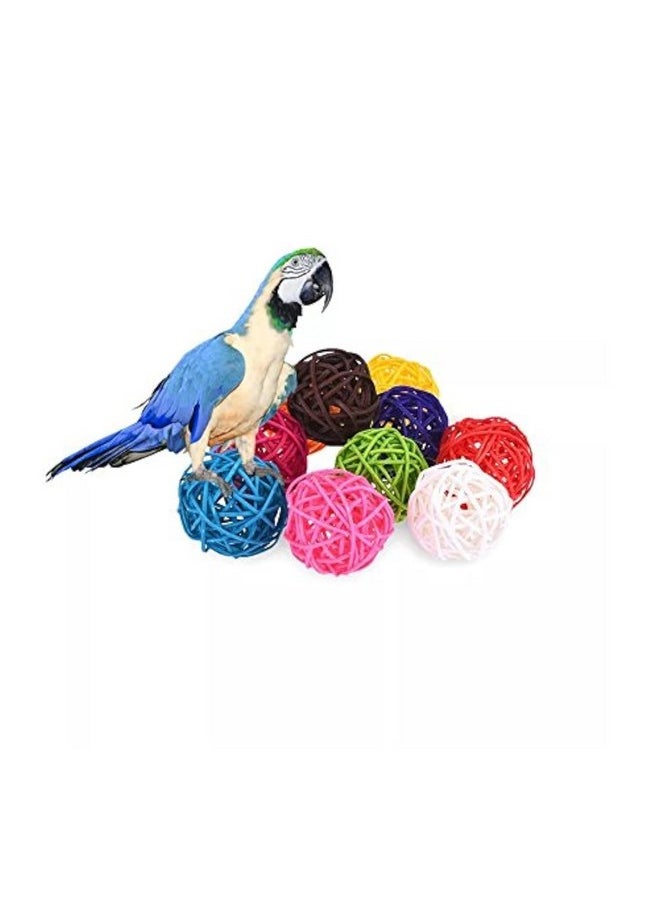 Stock Show Stock Show 10Pcs/Pack 1.57" Rattan Balls Bird Chew Toy DIY Accessories Toy for Parrot Budgie Parakeet Cockatiel Conure Lovebird Finch Macaw African Grey Cockatoo(Color Assorted)  - Image 1