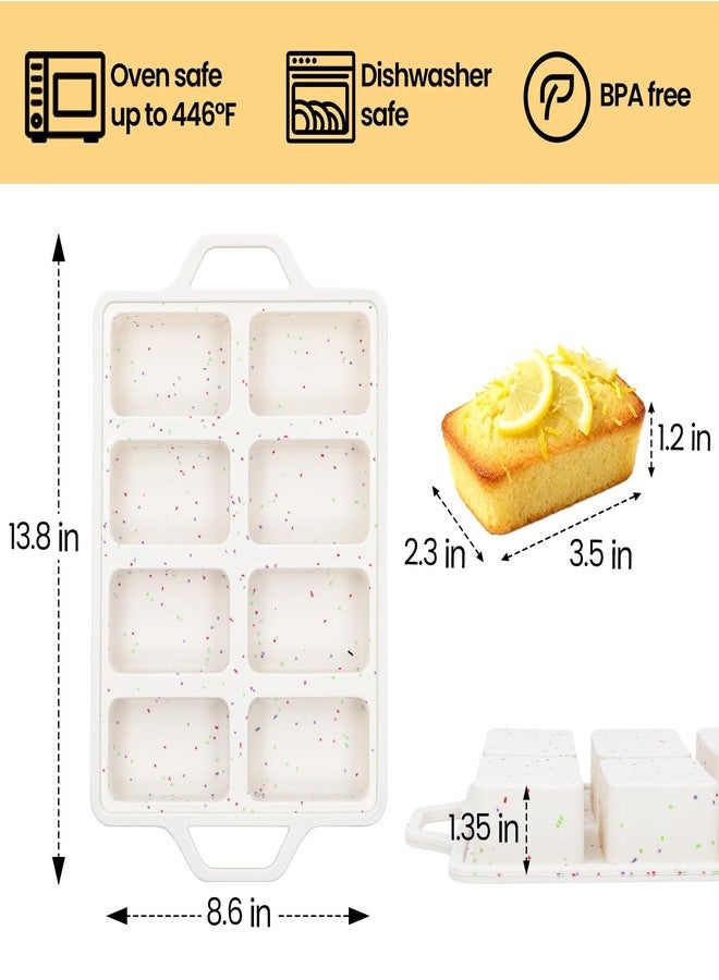 FUNBAKY Silicone Mini Loaf Pans with Metal Reinforced Frame (Mini 8-Cup: 2pcs) - Image 2