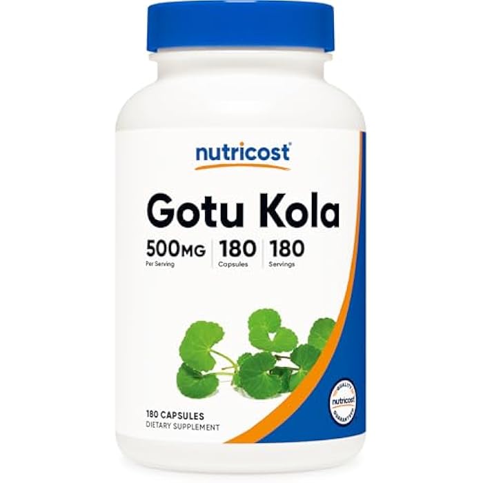 Nutricost Gotu Kola 500 MG, 180 Capsules - Vegetarian Capsules, Gluten Free, Non-GMO - Image 1