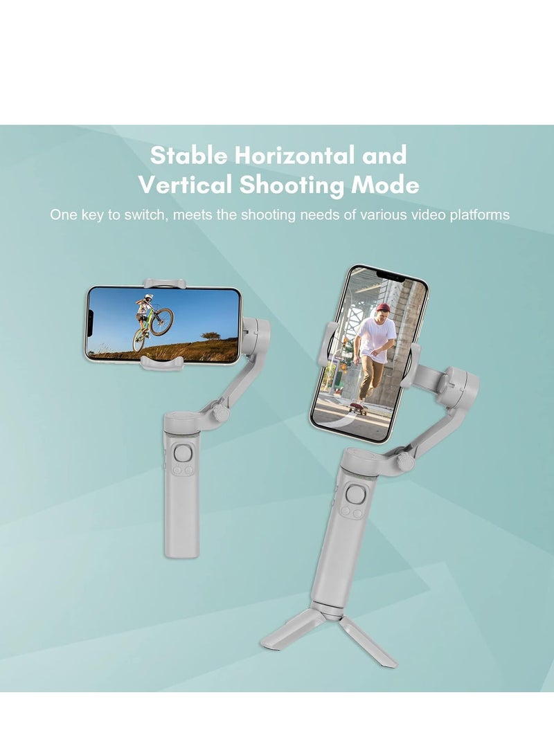 JAJEEK Foldable Gimbal Stabilizer for Smartphone – 3 -Axis Phone Gimbal, Shake-Free Vlog Stabilizer, Max. 260g Load, Horizontal & Vertical Modes, Face Zoom, Timelapse, with Mini Tripod – Ideal for Smooth Recording - Image 4