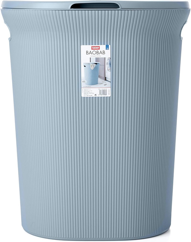 Tatay Blue Laundry Basket with Lid - Image 2