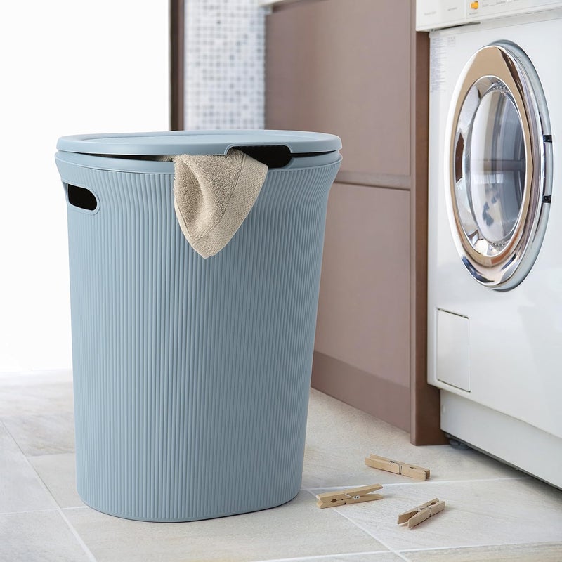 Tatay Blue Laundry Basket with Lid - Image 3
