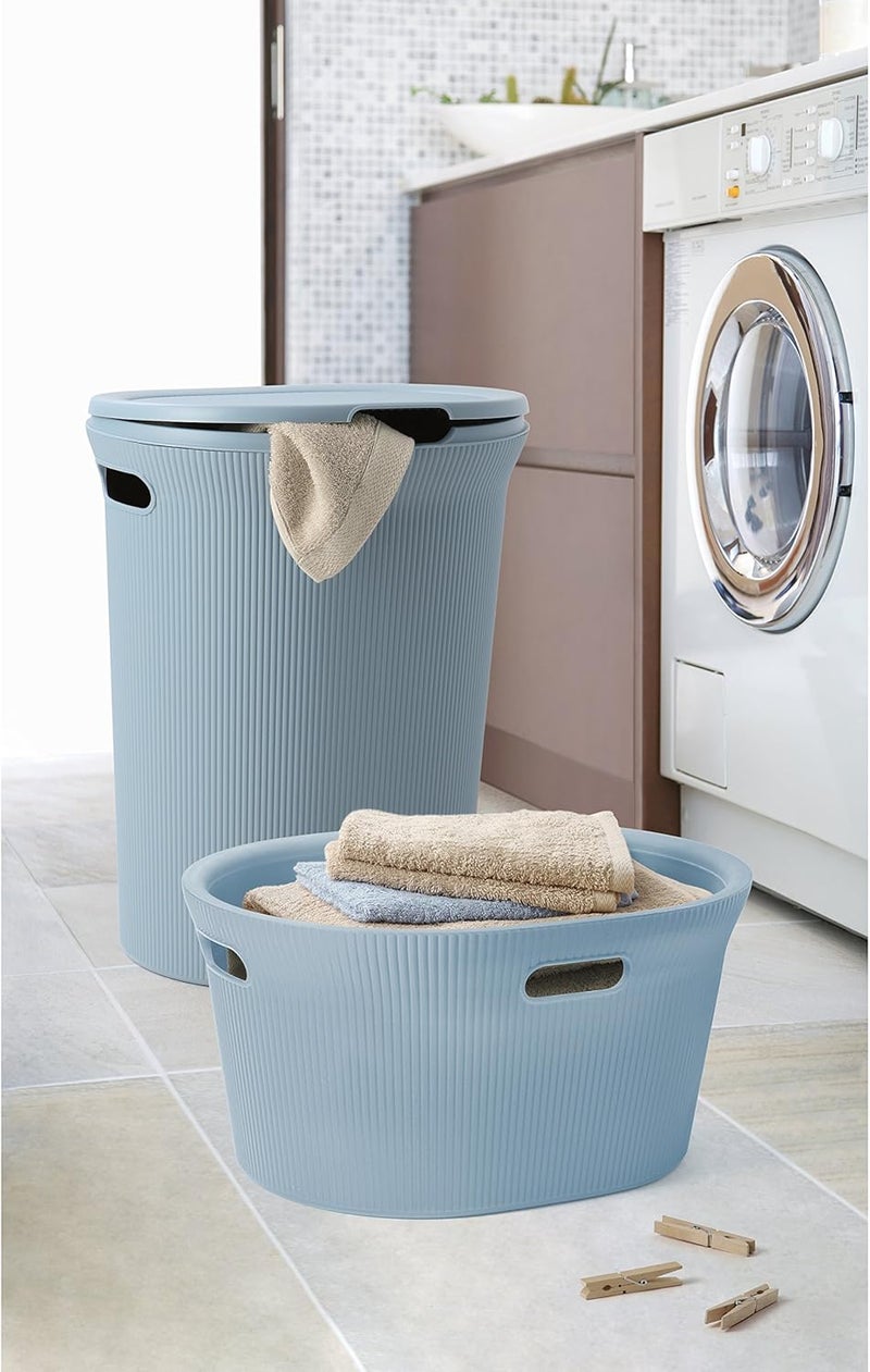 Tatay Blue Laundry Basket with Lid - Image 4
