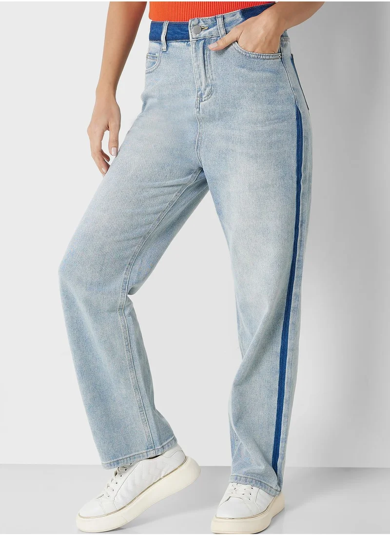Ginger Contrast Detail Straight Fit Jeans