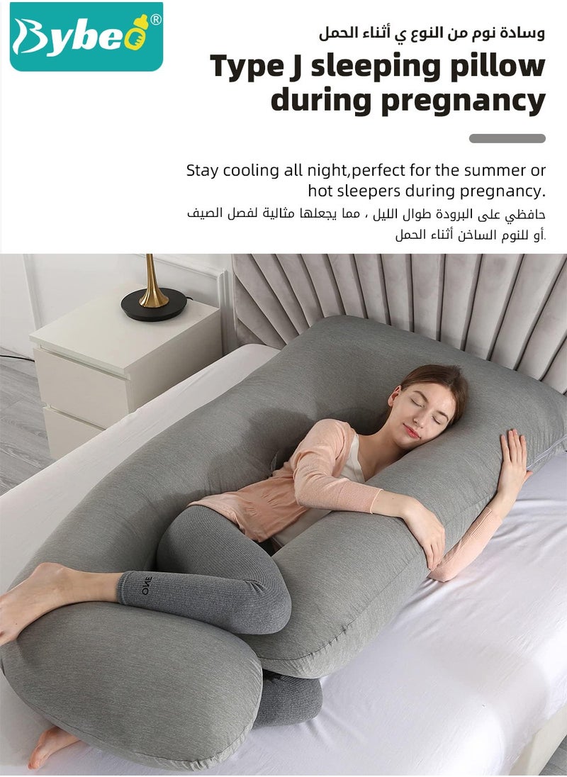 Bybeo Pregnancy Pillow with Cooling Cover, Maternity Pillows for Sleeping, U-Shaped Body Support for Back, Hips, Legs, Belly,a Must Have for Pregnant Women  - Image 2