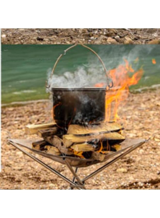 56cm Portable Folding Steel Mesh Camping Fire Pit - Durable Stainless Steel Wood Burning Bonfire Rack with Carrying Bag for Outdoor Adventures - Image 5