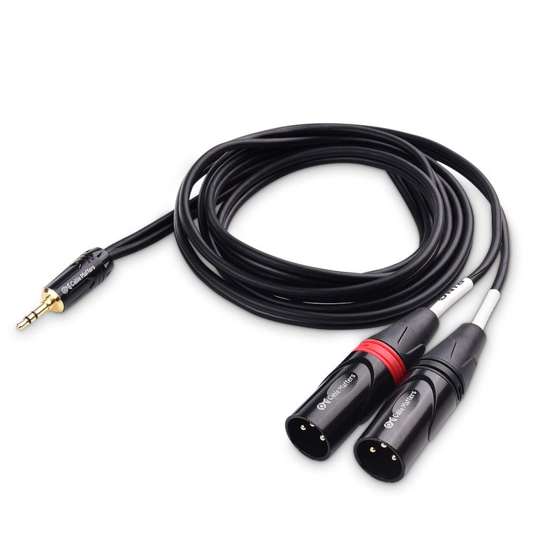 Cable Matters كابل ماذرز 3.5 مم 1/8 بوصة TRS إلى 2 XLR كابل 6 قدم، ذكر إلى ذكر AUX إلى كابل XLR مزدوج - Image 2