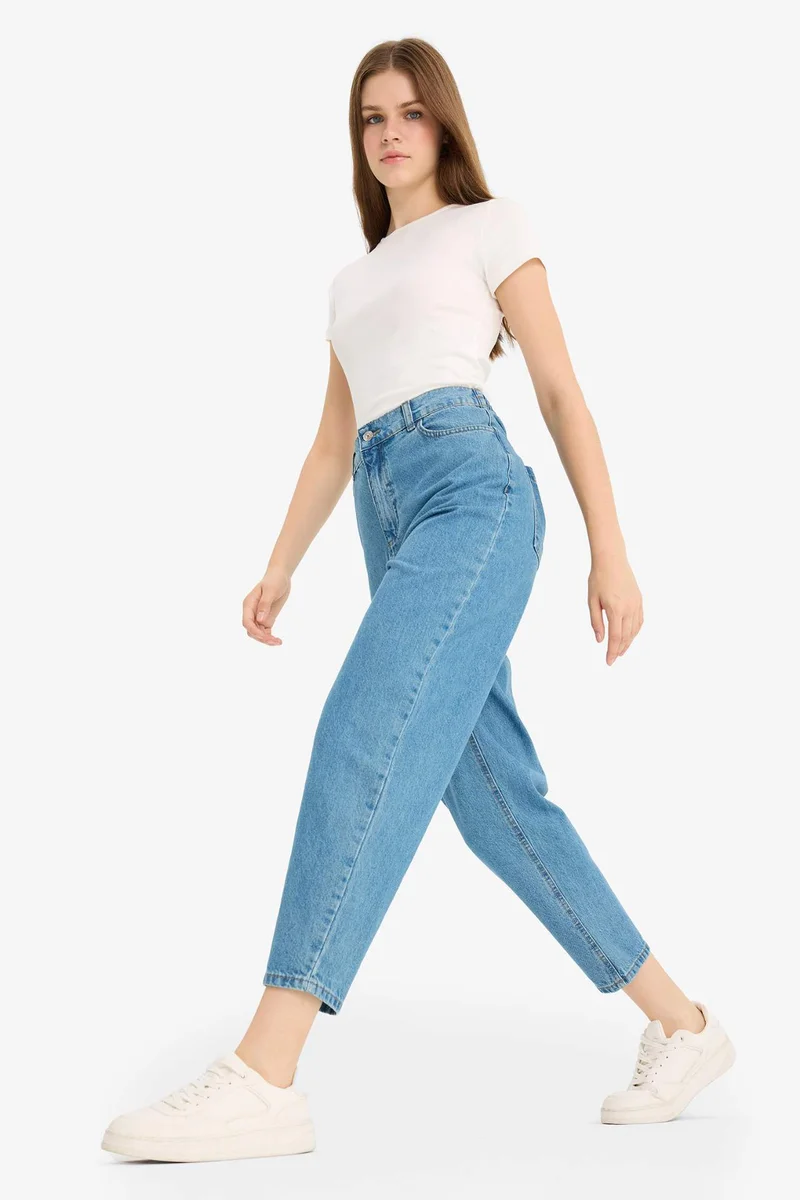 Defacto  Paperbag High Waist Ankle Length Jeans for Women | Best Price UAE