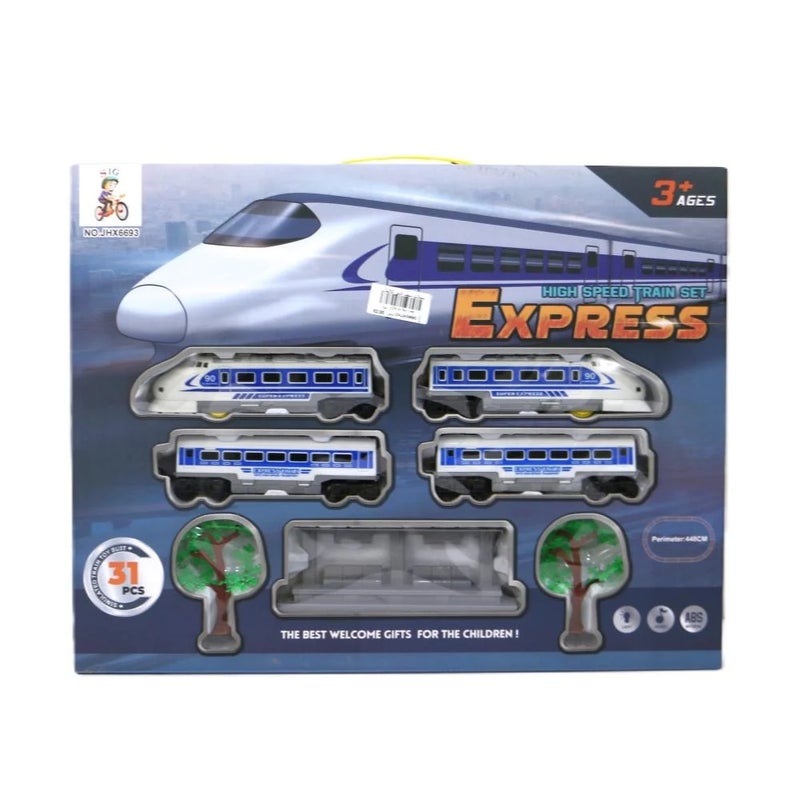 Electric Express Train with Light & Music 30 Pieces - JHX6693 - Image 1