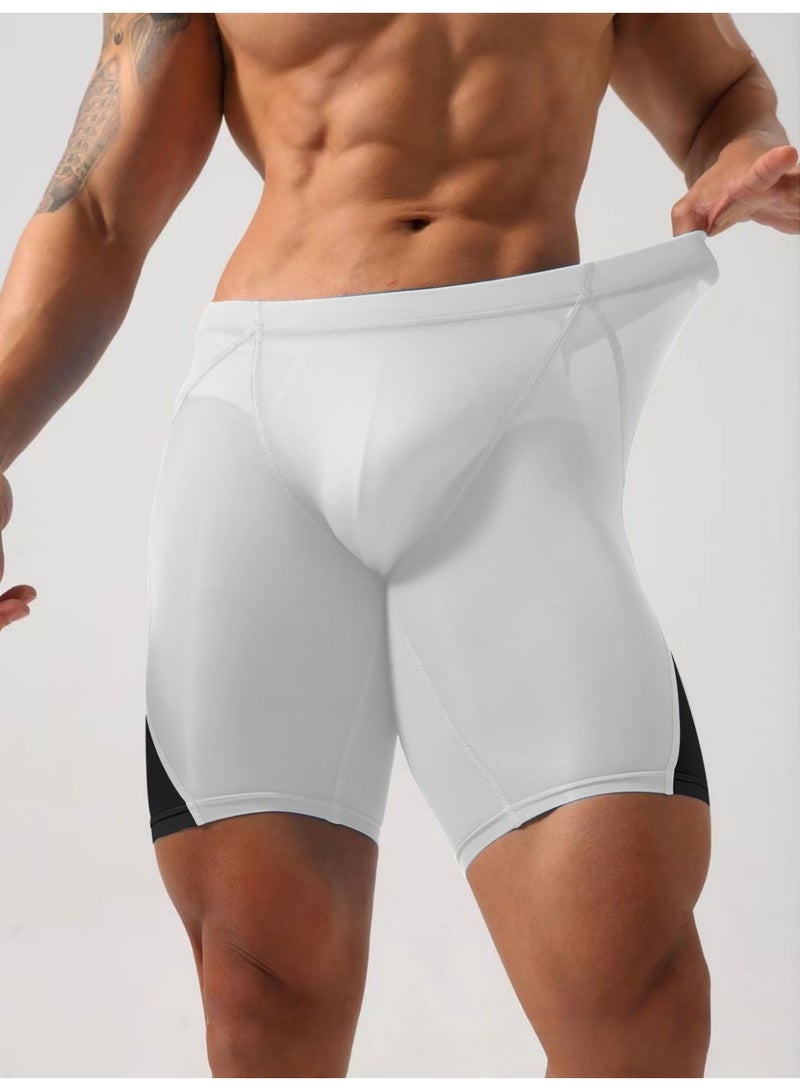 ارتداء السراويل الرياضية المتناقضة المقاومة للساقين ، التجفيف السريع ، التنفس ، ارتداء اللياقة البدنية المقاومة للساقين ، اليوغا ، تدريب الجري ، السراويل المتناقضة للرجال - Image 1