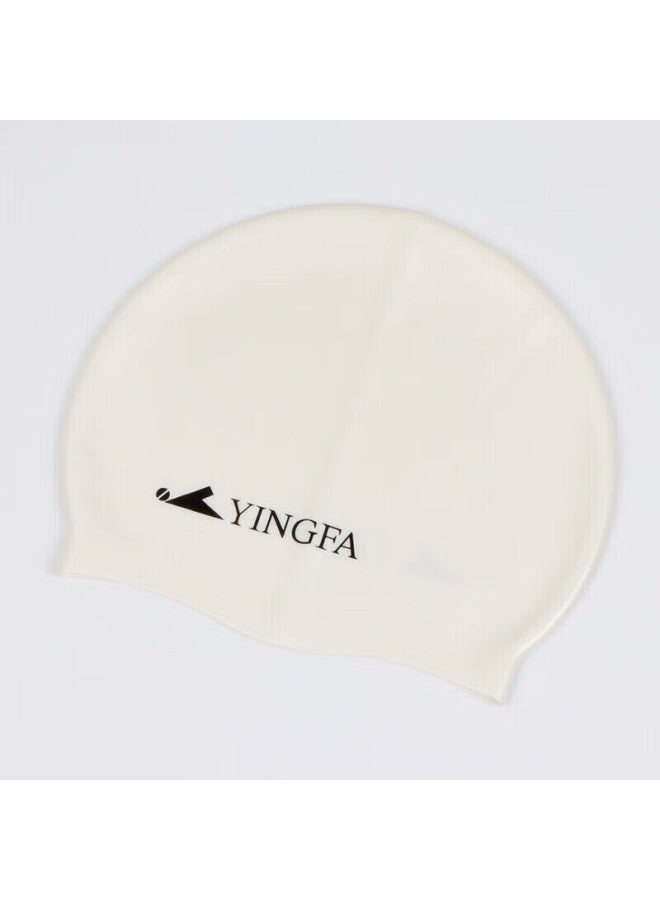 Yingfa Swimming Cap, Solid Color Silicone Long Hair Waterproof Comfortable Non-binding For Men And Women, Adult Swim Cap, White - Image 4